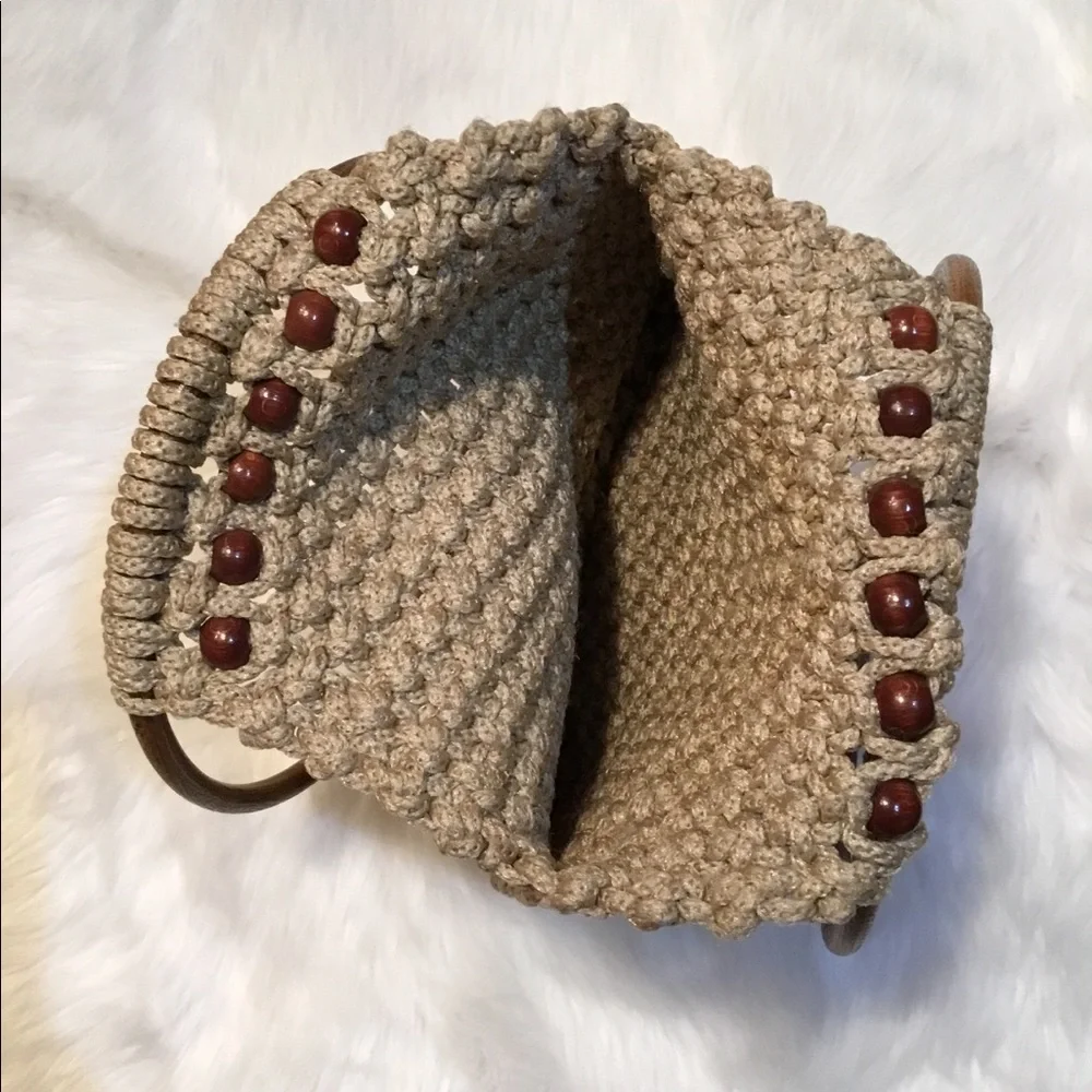 Boho Crochet Vintage Design Bag EUC - Picture 6 of 7